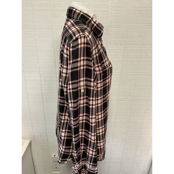 Lauren Ralph Lauren Womens Plaid Button-Down Shirt Size L Black/White/Red - Picture 6 of 6